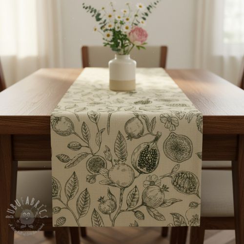 Dekorativna tkanina RUSTIC VINTAGE PRINT Granata kaki