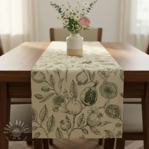 Dekorativna tkanina RUSTIC VINTAGE PRINT Granata kaki