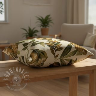 Dekorativna tkanina Linenlook Botanic Bold Leaf digital print