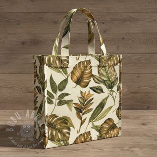 Dekorativna tkanina Linenlook Botanic Bold Leaf digital print