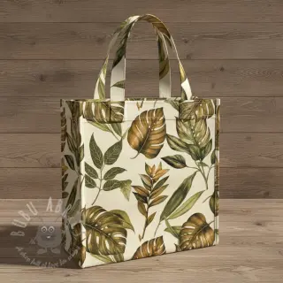 Dekorativna tkanina Linenlook Botanic Bold Leaf digital print