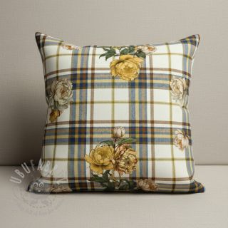 Dekorativna tkanina Linenlook Classic Peony Check digital print