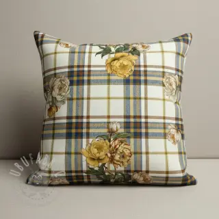 Dekorativna tkanina Linenlook Classic Peony Check digital print