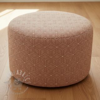 Dekorativna tkanina Linenlook Blocks 3D Illusion cherry