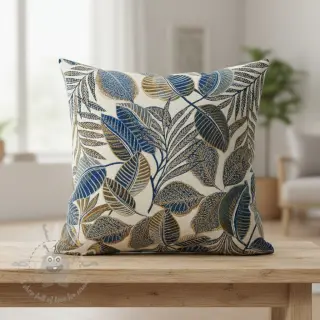 Dekorativna tkanina jacquard Cacao allover bleu