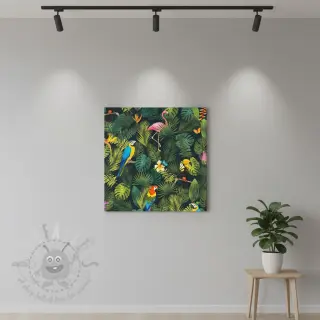 Dekorativna tkanina premium Tropical jungle bird digital print