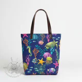 Dekorativna tkanina premium Underwater sea life digital print