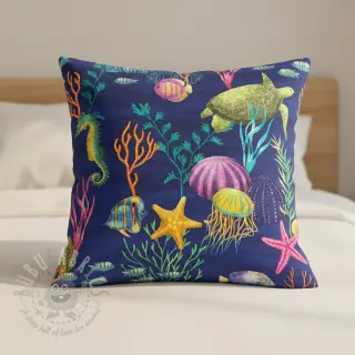 Dekorativna tkanina premium Underwater sea life digital print