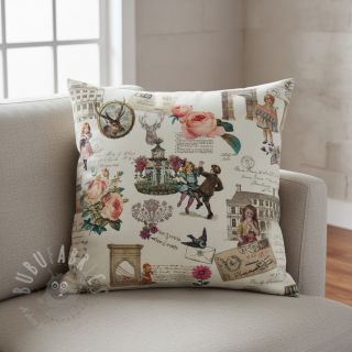 Dekorativna tkanina premium Linenlook Poetry Romantic Scene digital print