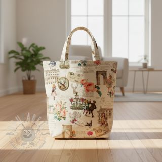 Dekorativna tkanina premium Linenlook Poetry Romantic Scene digital print