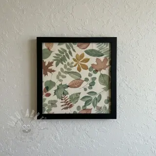 Dekorativna tkanina premium Linenlook Coloured Leaf Mix digital print