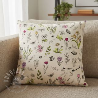 Dekorativna tkanina Linenlook Spring Doodle Time