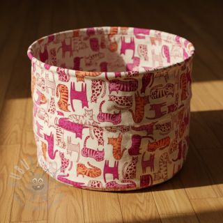 Dekorativna tkanina Linenlook Cat Wildlife Art pink