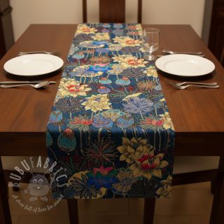 Dekorativna tkanina jacquard Opium allover bleu