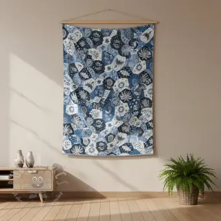 Dekorativna tkanina jacquard Tucan allover bleu