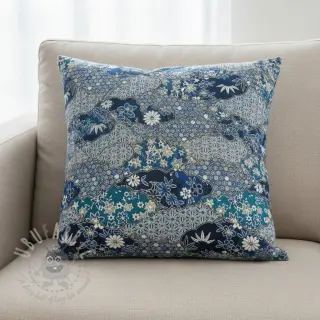 Dekorativna tkanina jacquard Nuage allover bleu