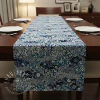 Dekorativna tkanina jacquard Nuage allover bleu