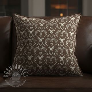 Dekorativna tkanina jacquard DOUBLE FACE Landhaus Deer Heart taupe