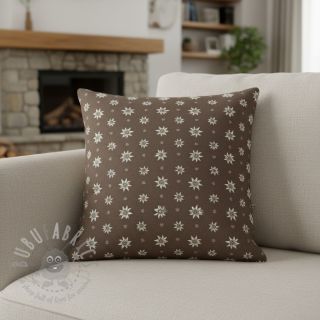 Dekorativna tkanina jacquard DOUBLE FACE Landhaus Edelweiss taupe