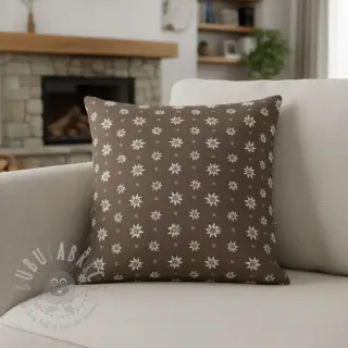 Dekorativna tkanina jacquard DOUBLE FACE Landhaus Edelweiss taupe