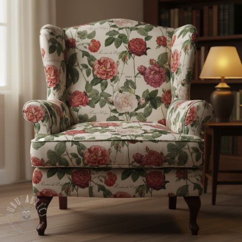 Dekorativna tkanina Linenlook premium Vintage Rose Garden digital print