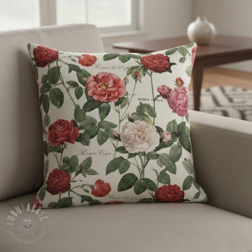 Dekorativna tkanina Linenlook premium Vintage Rose Garden digital print