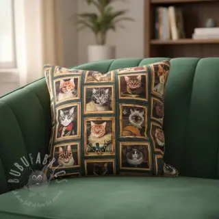 Dekorativna tkanina Cats Golden Age digital print