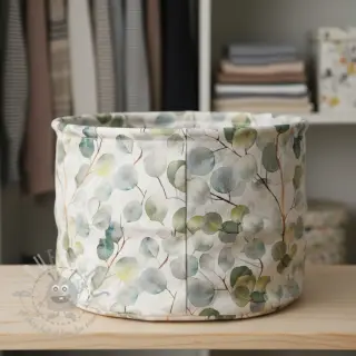 Dekorativna tkanina Linenlook Eucalyptus boho leaf digital print