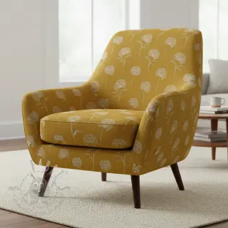 Dekorativna tkanina Linenlook Elegant dandelion golden yellow