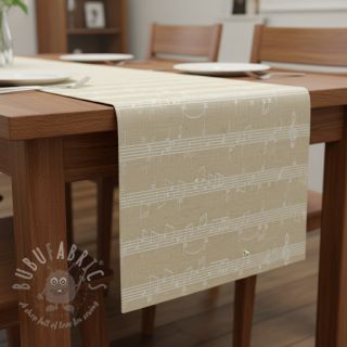 Dekorativna tkanina jacquard Music notes lyrics metallic