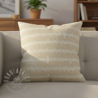 Dekorativna tkanina jacquard Music notes lyrics metallic