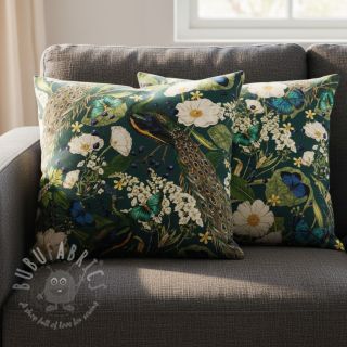 Dekorativna tkanina premium Peacock butterfly chique digital print