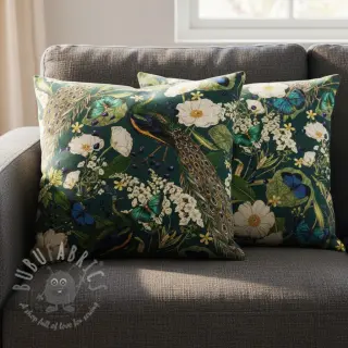 Dekorativna tkanina premium Peacock butterfly chique digital print