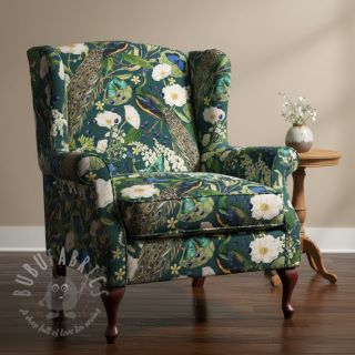 Dekorativna tkanina premium Peacock butterfly chique digital print