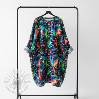 Triko materijal čupav JOGGING Game over design A digital print