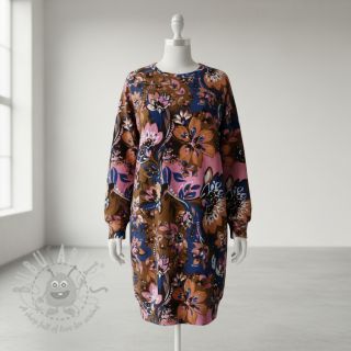 Triko Flowers Mici brown digital print