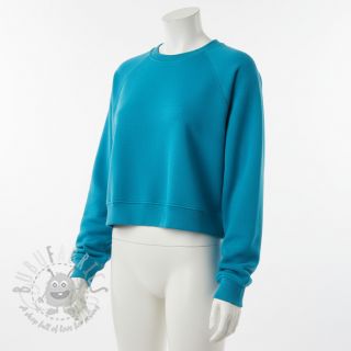 Triko materijal čupav JOGGING dark turqouise