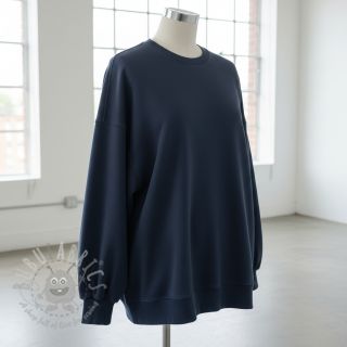 Triko materijal čupav JOGGING navy