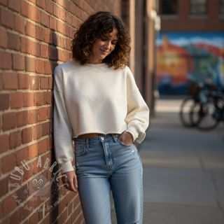 Triko materijal čupav JOGGING white