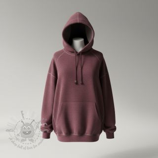 Triko materijal čupav JOGGING aubergine melange