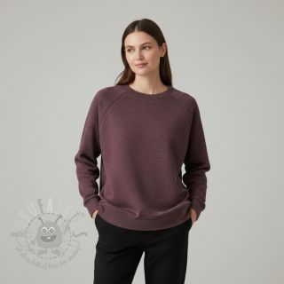 Triko materijal čupav JOGGING aubergine melange