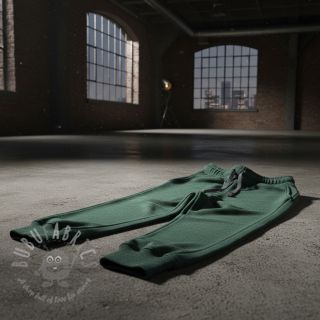 Triko materijal čupav JOGGING dark green melange