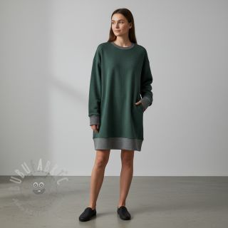 Triko materijal čupav JOGGING dark green melange