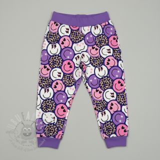 Triko Happy faces purple digital print