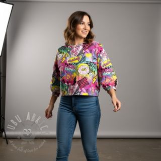 Triko Manga fuchsia digital print