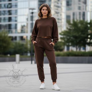 Triko materijal čupav JOGGING dark brown