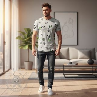 Jersey NEON Super heroes ecru melange