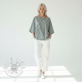 Jersey Happy faces sage digital print