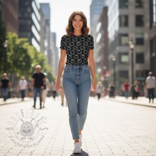 Jersey Happy faces black digital print