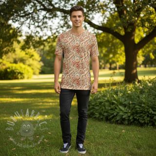 Jersey VISKOZA Unity orange digital print